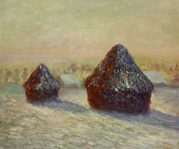 Wheat, Snow, Morning by Claude Monet